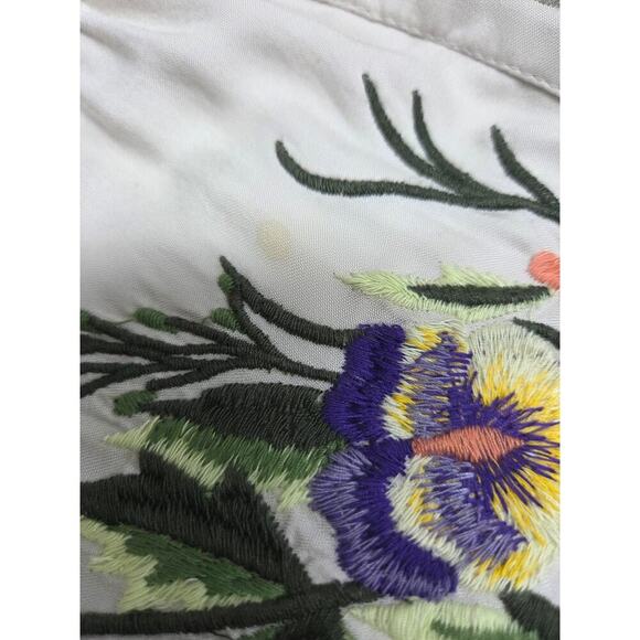 VTG 1990s–2000s Sundance White Embroidered Modal Peasant Blouse M - Picture 5 of 8